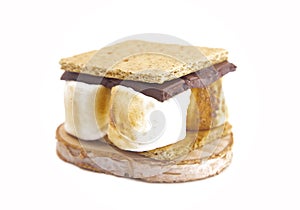 Homemade Smore Isolated on a White Background