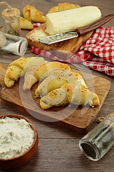 Homemade Soft Bread Rolls Stuffed with Cheese and Herbs