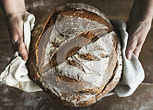 Homemade sourdough bread food photography recipe idea