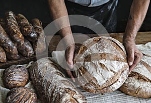 Homemade sourdough bread food photography recipe idea