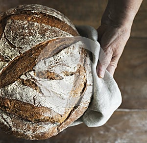 Homemade sourdough bread food photography recipe idea