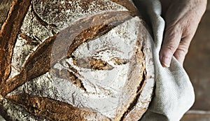 Homemade sourdough bread food photography recipe idea