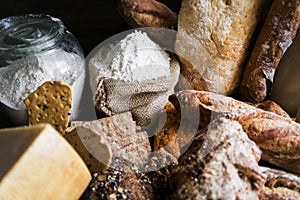 Homemade sourdough bread food photography recipe idea photo