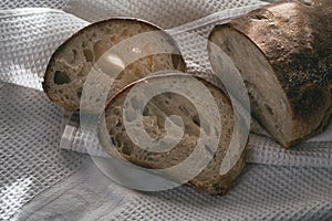 Homemade sourdough bread sliced