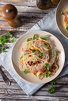 Homemade Spaghetti Algio e Olio