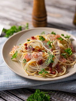 Homemade Spaghetti Algio e Olio