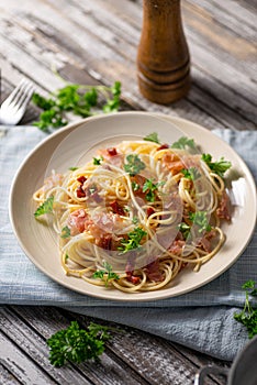 Homemade Spaghetti Algio e Olio