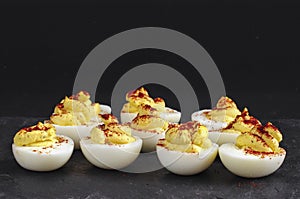Homemade Spicy Deviled Eggs with Paprika