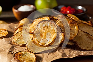 Homemade Spicy LIme and Pepper Baked Potato Chips