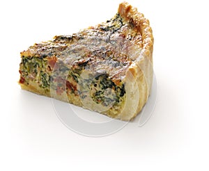 Homemade spinach bacon quiche, florentine quiche photo