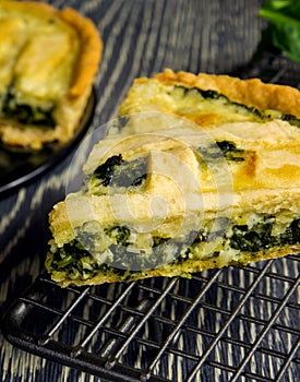 Homemade spinach quiche
