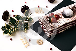 Homemade strawberry Christmas cake