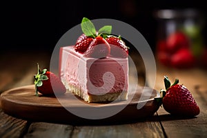 a homemade Strawberry Mousse Cake