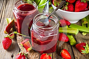 Homemade strawberry rhubarb jam