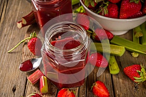 Homemade strawberry rhubarb jam