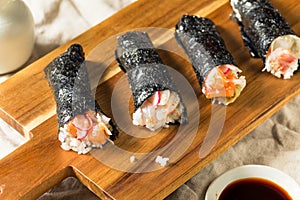 Homemade Sushi Temaki Hand Rolls