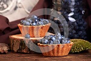 homemade sweet cakes with blueberry berries. delicious home baking