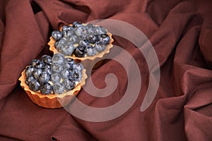 homemade sweet cakes with blueberry berries. delicious home baking