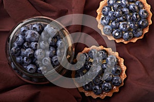 homemade sweet cakes with blueberry berries. delicious home baking
