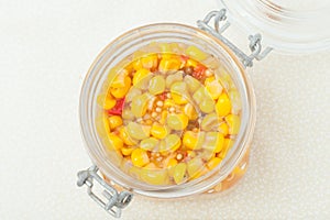 Homemade sweet corn and peppers