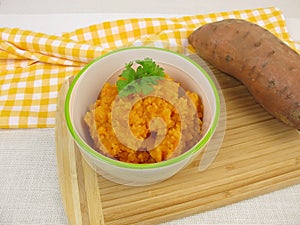 Homemade sweet potato puree