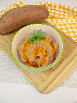 Homemade sweet potato puree