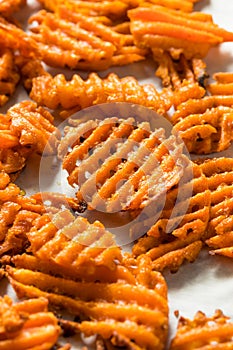 Homemade Sweet Potatoe Waffle Fries