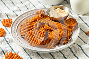 Homemade Sweet Potatoe Waffle Fries