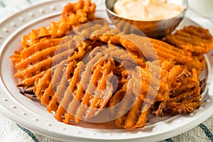 Homemade Sweet Potatoe Waffle Fries