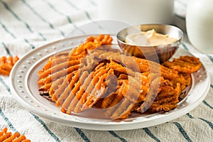 Homemade Sweet Potatoe Waffle Fries