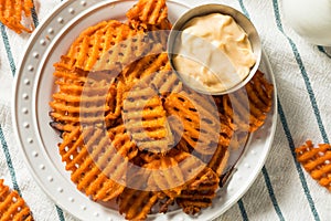 Homemade Sweet Potatoe Waffle Fries