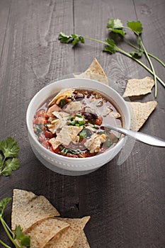 Homemade Taco Soup vertical shot