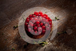 Homemade tarte with redcurrant