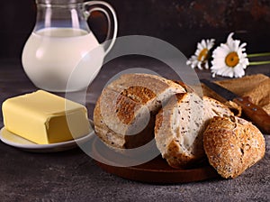 homemade tartine bread with milk
