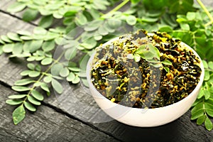 Homemade tasty  moringa leaves curry.