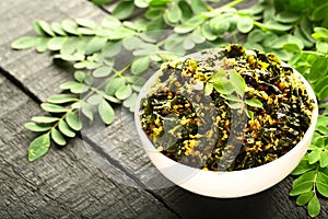 Homemade tasty  moringa leaves curry.