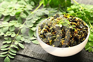 Homemade tasty  moringa leaves curry.