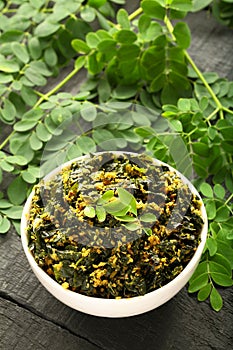 Homemade tasty  moringa leaves curry.