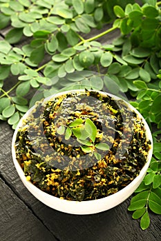 Homemade tasty  moringa leaves curry.