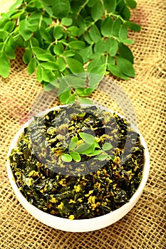 Homemade tasty  moringa leaves curry.