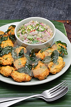 Homemade Thai fried fish cakes