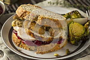 Homemade Thanksgiving Leftover Turkey Sandwich