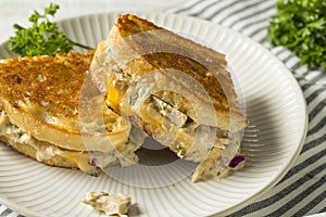 Homemade Toasted Tuna Melt Sandwich