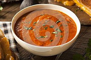 Homemade Tomato Soup with Grilled Cheese