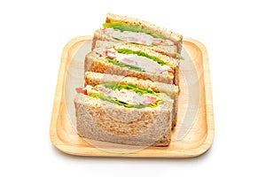 Homemade Tuna Sandwich on white background