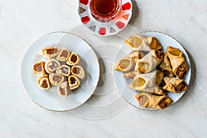 Homemade Turkish Delight Cookies with Traditional Tea / Biscuits.