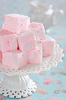 Homemade vanilla and rosewater marshmallows photo