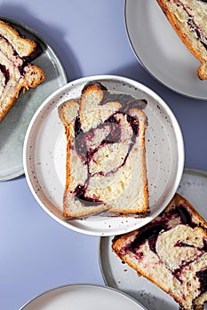 homemade Vegan Blueberries Babka or Brioche Bread