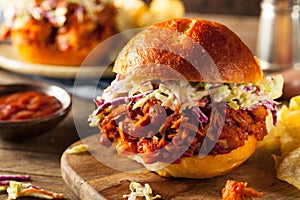 Homemade Vegan Pulled Jackfruit BBQ Sandwich