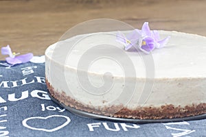 Homemade vegan raw food cake made from coconut fat